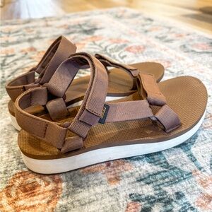 Teva Brown Strappy Platform Sandals